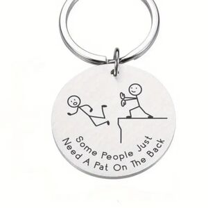 Silver Keychain with Humorous Engraving